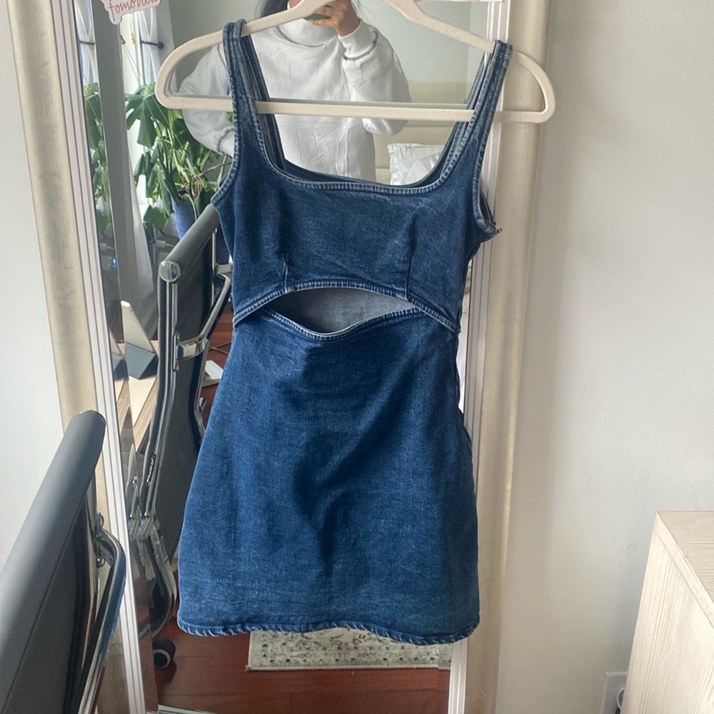 Zara Denim Cutout Mini Dress